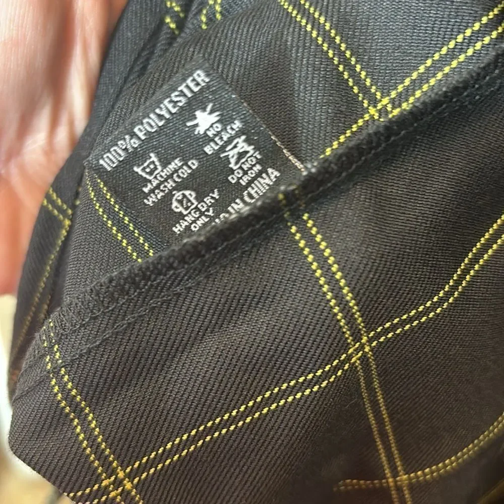 Dixxon women’s flannel stay gold black yellow pearl snap 2x new button up